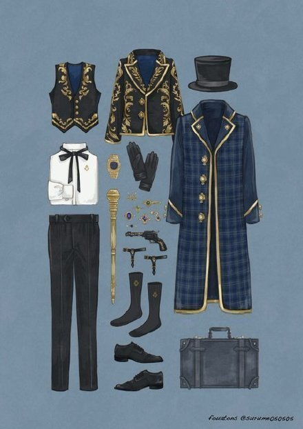 復古服飾手繪素材參考,vintage服飾插畫